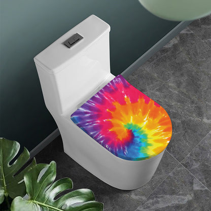 Colorful Spiral Tie Dye Print Toilet Lid Cover