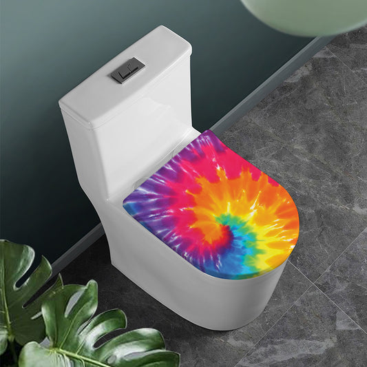 Colorful Spiral Tie Dye Print Toilet Lid Cover