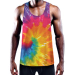 Colorful Spiral Tie Dye Print Training Tank Top