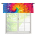 Colorful Spiral Tie Dye Print Window Valance