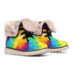Colorful Spiral Tie Dye Print Winter Boots