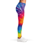 Colorful Spiral Tie Dye Print Women's Leggings
