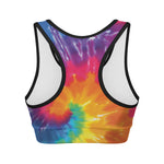 Colorful Spiral Tie Dye Print Women's Sports Bra