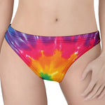 Colorful Spiral Tie Dye Print Women's Thong