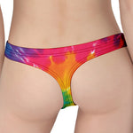 Colorful Spiral Tie Dye Print Women's Thong