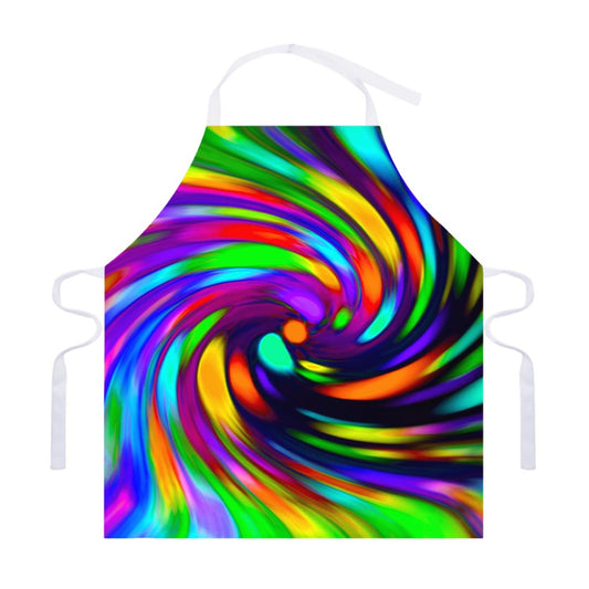 Colorful Spiral Trippy Print Adjustable Apron