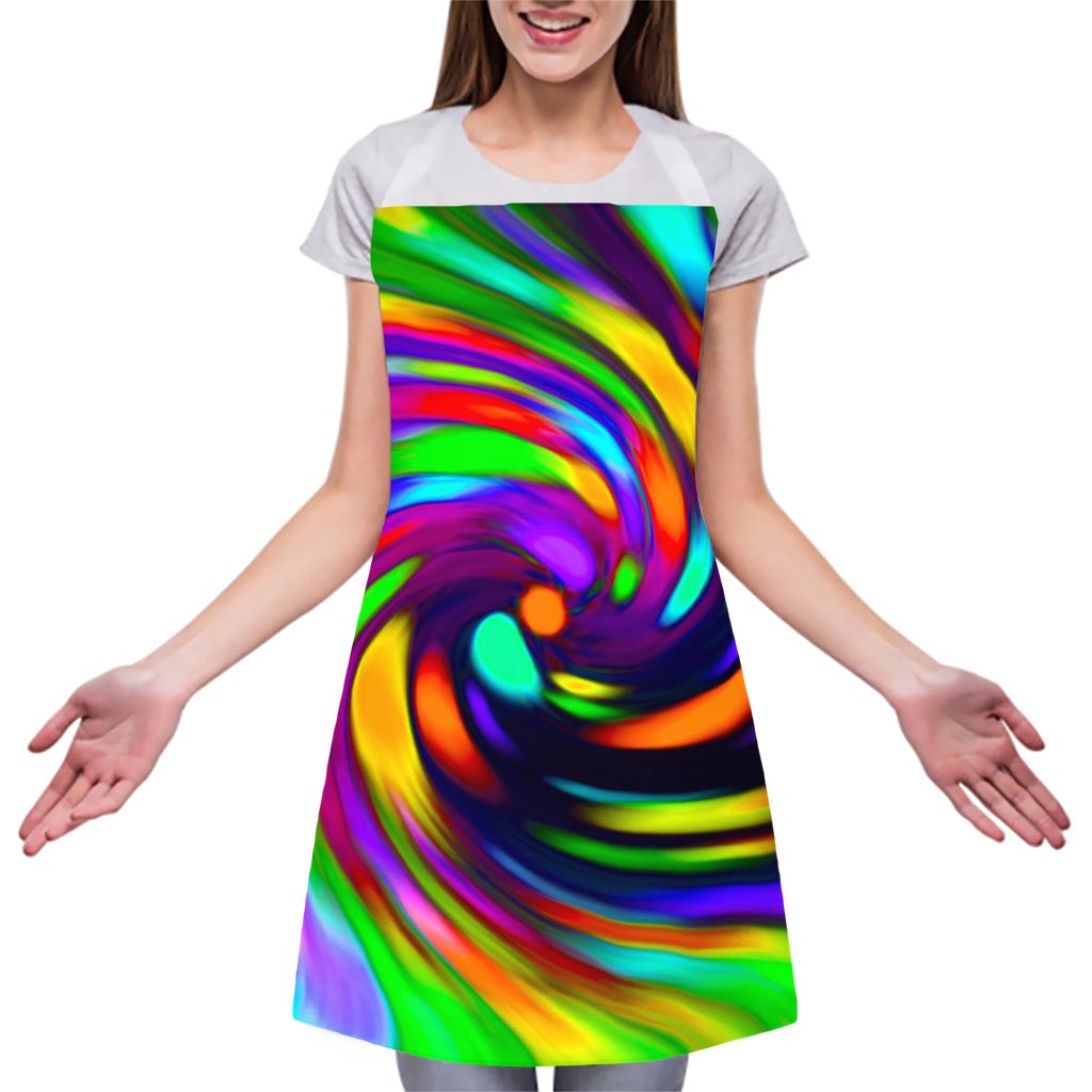 Colorful Spiral Trippy Print Adjustable Apron