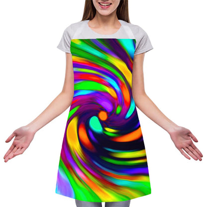 Colorful Spiral Trippy Print Adjustable Apron