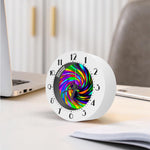 Colorful Spiral Trippy Print Alarm Clock