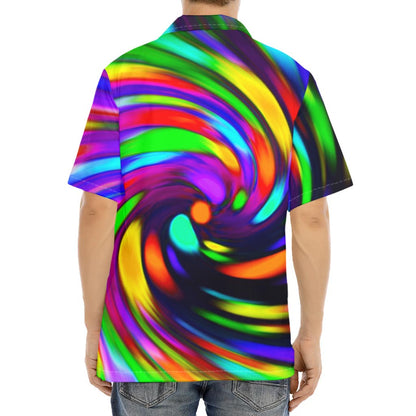 Colorful Spiral Trippy Print Aloha Shirt