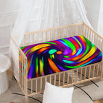 Colorful Spiral Trippy Print Baby Crib Sheet