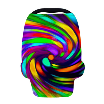 Colorful Spiral Trippy Print Baby Seat Cover