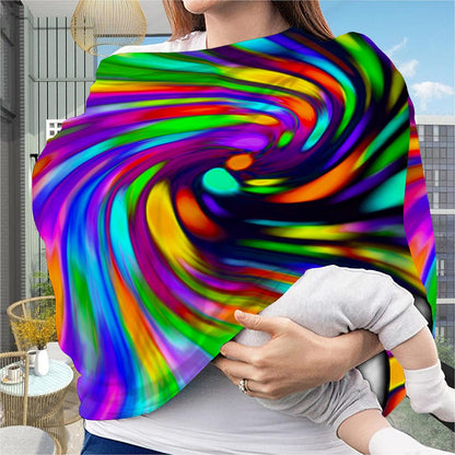 Colorful Spiral Trippy Print Baby Seat Cover