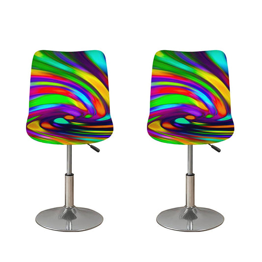 Colorful Spiral Trippy Print Bar Stool Covers