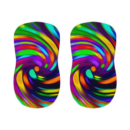 Colorful Spiral Trippy Print Bar Stool Covers