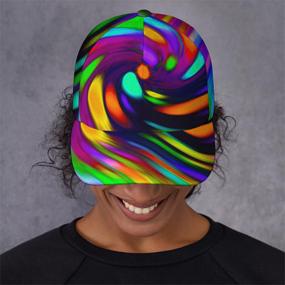 Colorful Spiral Trippy Print Baseball Cap