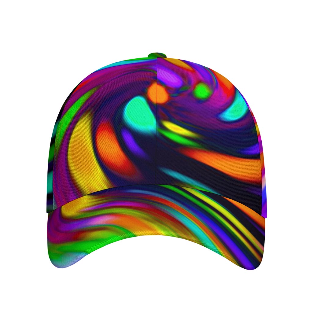 Colorful Spiral Trippy Print Baseball Cap