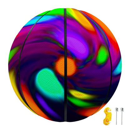 Colorful Spiral Trippy Print Basketball