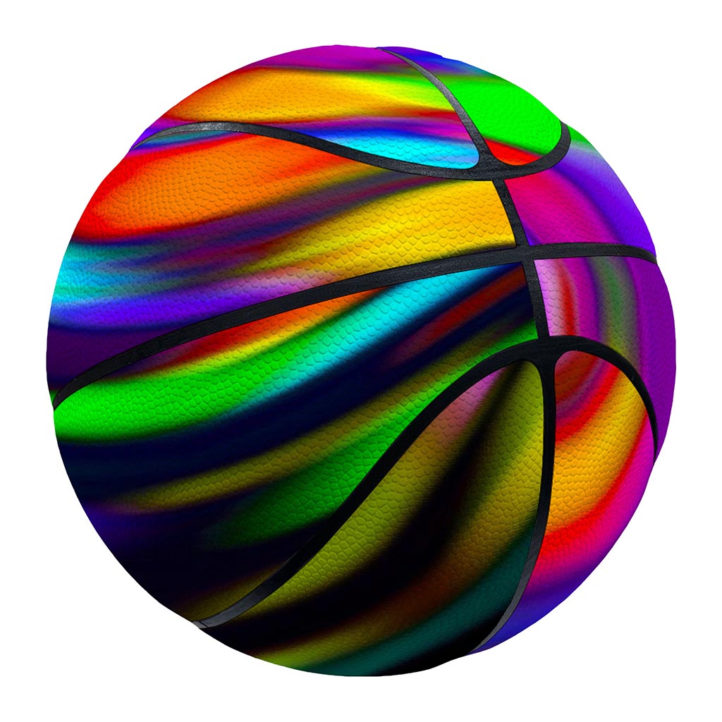 Colorful Spiral Trippy Print Basketball
