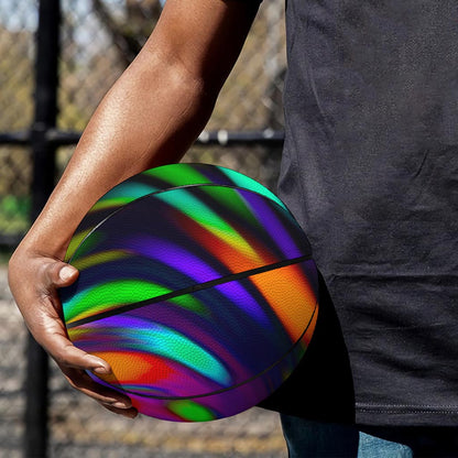 Colorful Spiral Trippy Print Basketball