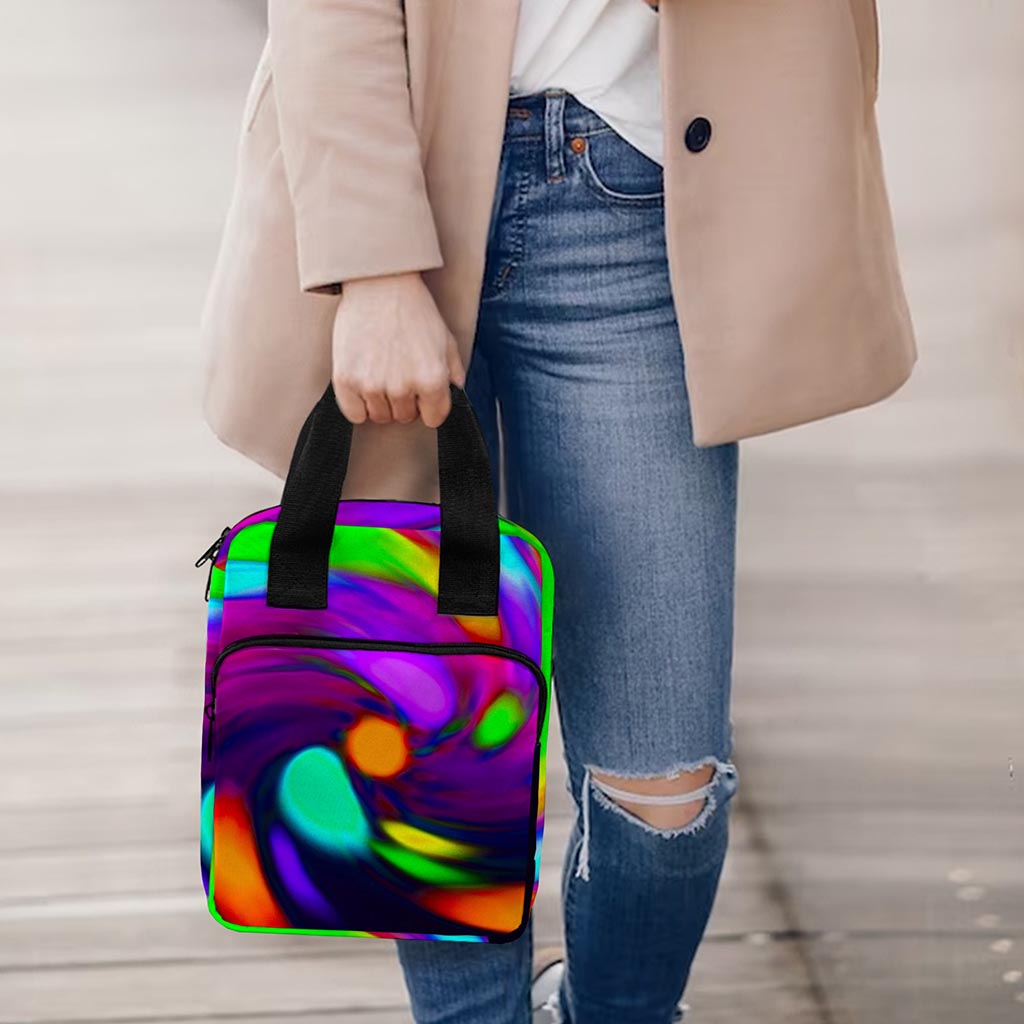 Colorful Spiral Trippy Print Bible Tote Bag