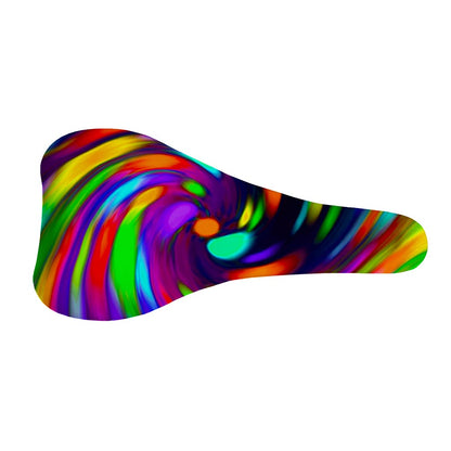 Colorful Spiral Trippy Print Bicycle Seat Cover