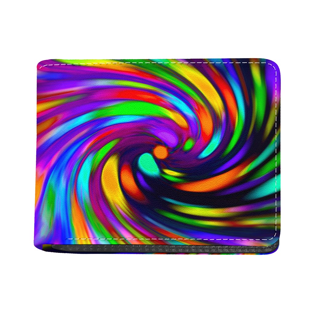 Colorful Spiral Trippy Print Bifold Wallet