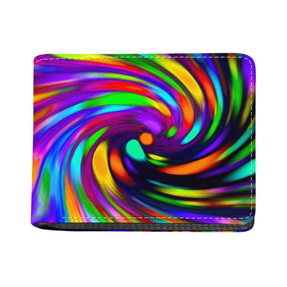 Colorful Spiral Trippy Print Bifold Wallet