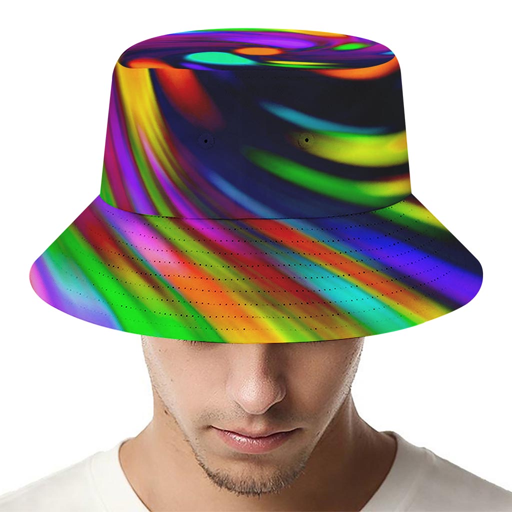 Colorful Spiral Trippy Print Bucket Hat