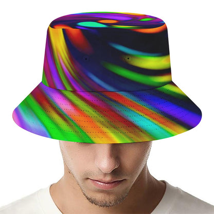Colorful Spiral Trippy Print Bucket Hat
