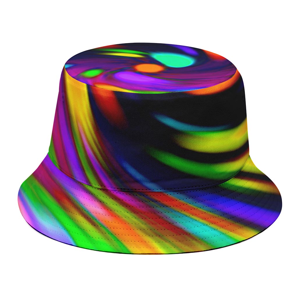 Colorful Spiral Trippy Print Bucket Hat