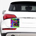 Colorful Spiral Trippy Print Car Sticker