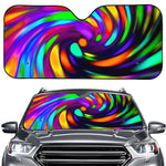 Colorful Spiral Trippy Print Car Windshield Sun Shade