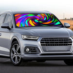 Colorful Spiral Trippy Print Car Windshield Sun Shade
