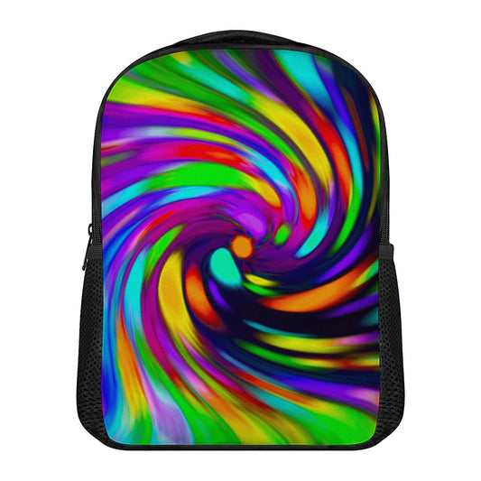 Colorful Spiral Trippy Print Casual Backpack