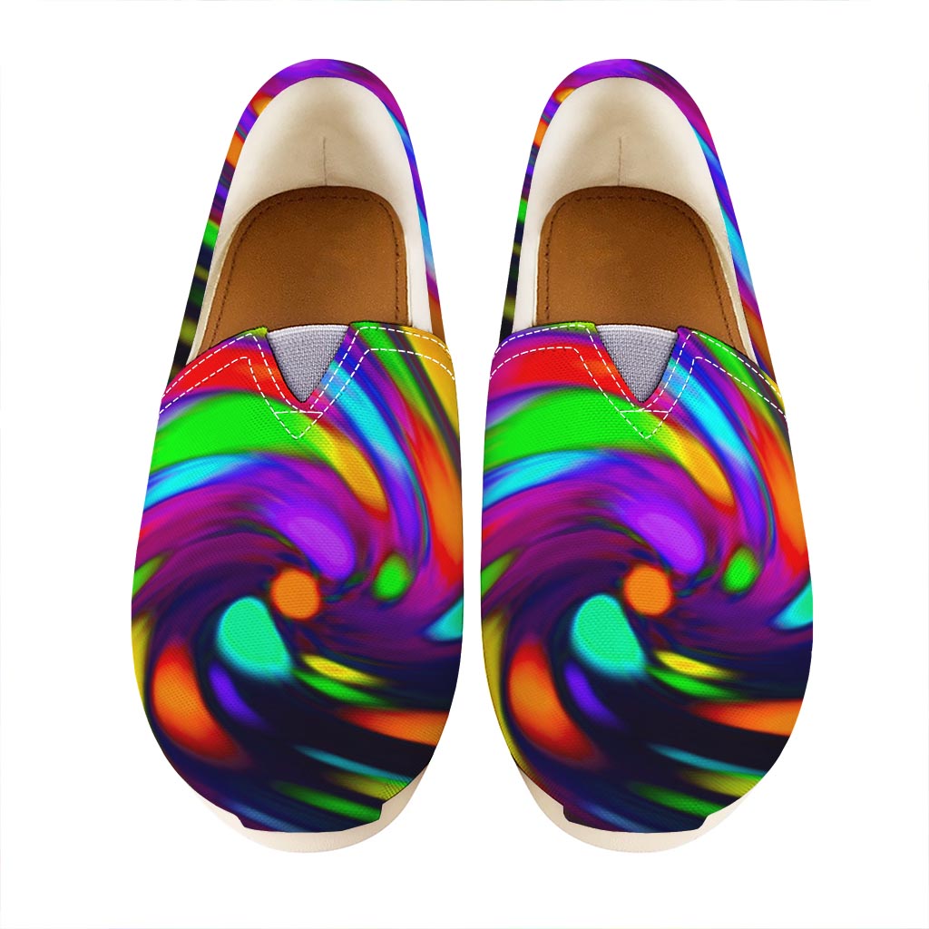 Colorful Spiral Trippy Print Casual Shoes