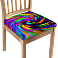 Colorful Spiral Trippy Print Chair Cushion Cover