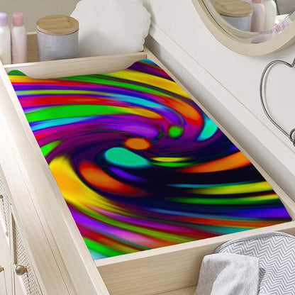 Colorful Spiral Trippy Print Changing Pad Cover