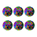 Colorful Spiral Trippy Print Coaster Set