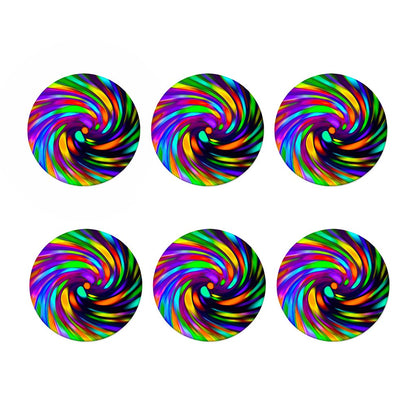 Colorful Spiral Trippy Print Coaster Set