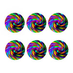 Colorful Spiral Trippy Print Coaster Set