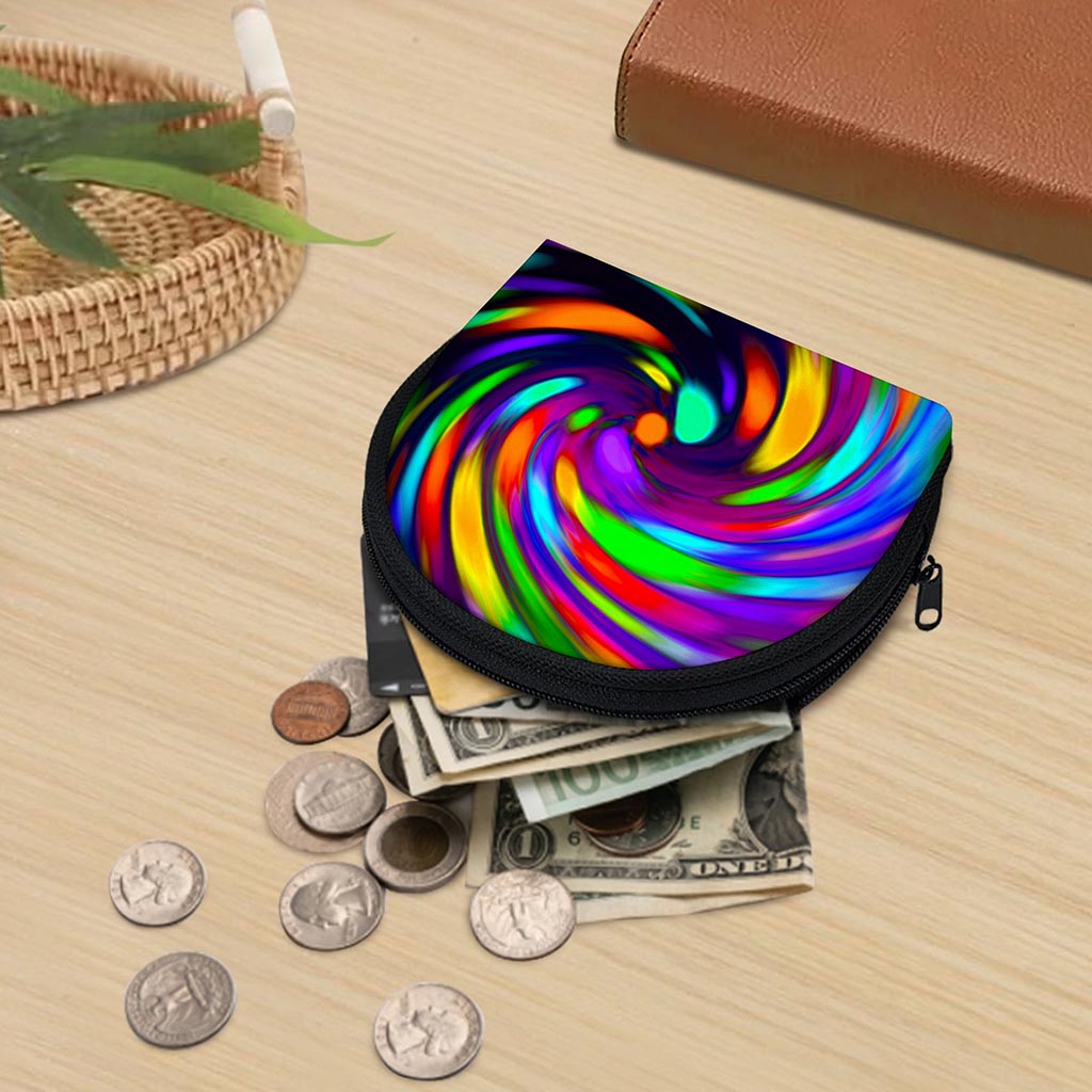 Colorful Spiral Trippy Print Coin Purse