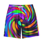 Colorful Spiral Trippy Print Cotton Shorts
