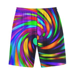 Colorful Spiral Trippy Print Cotton Shorts