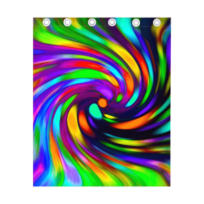 Colorful Spiral Trippy Print Curtain