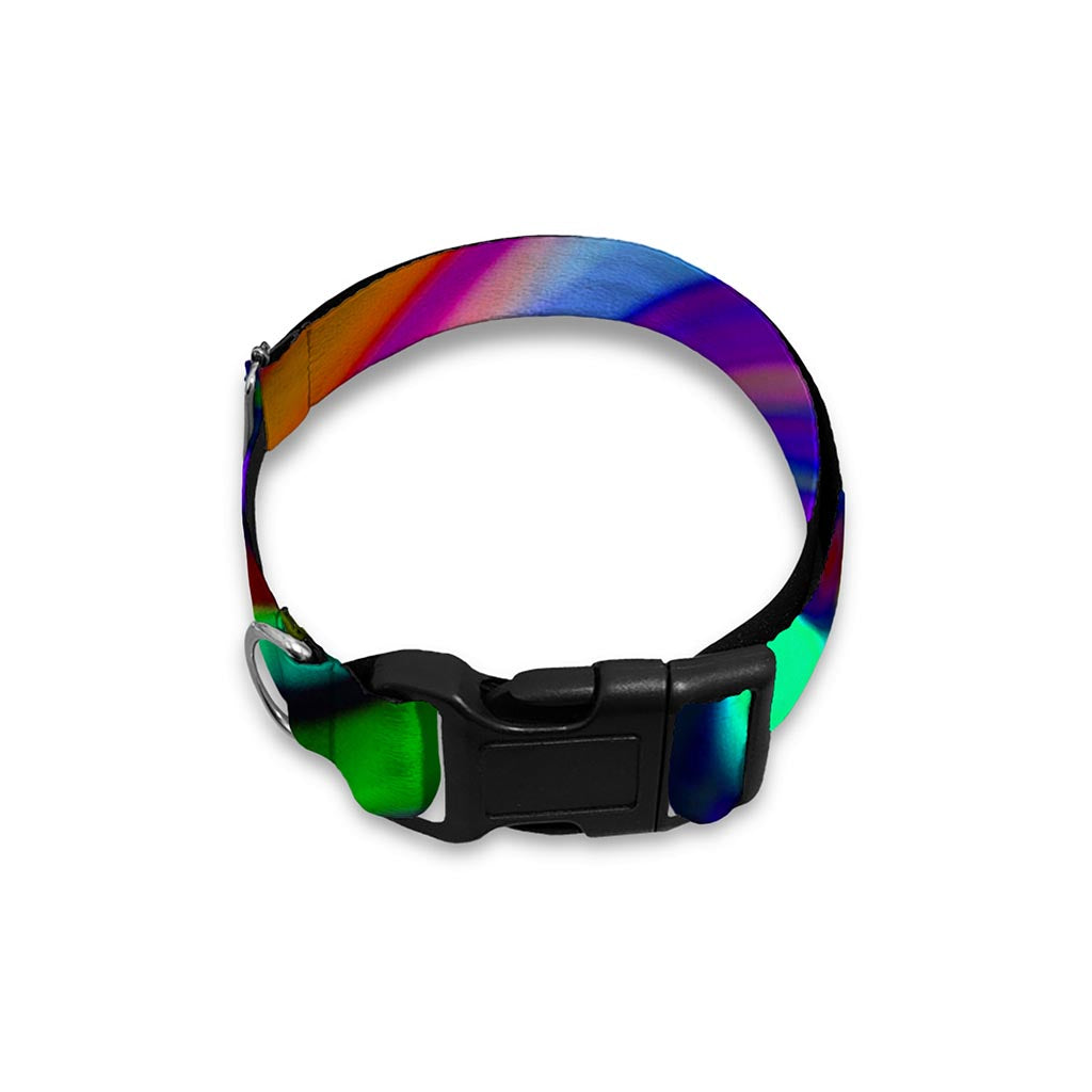 Colorful Spiral Trippy Print Dog Collar