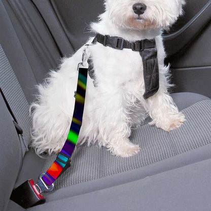 Colorful Spiral Trippy Print Dog Seat Belt