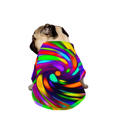 Colorful Spiral Trippy Print Dog Zip Up Jacket