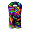 Colorful Spiral Trippy Print Double Neoprene Wine Tote