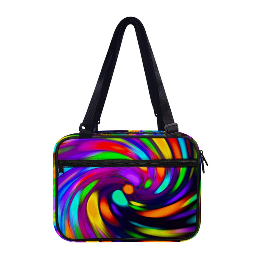Colorful Spiral Trippy Print Double Strap Bible Bag